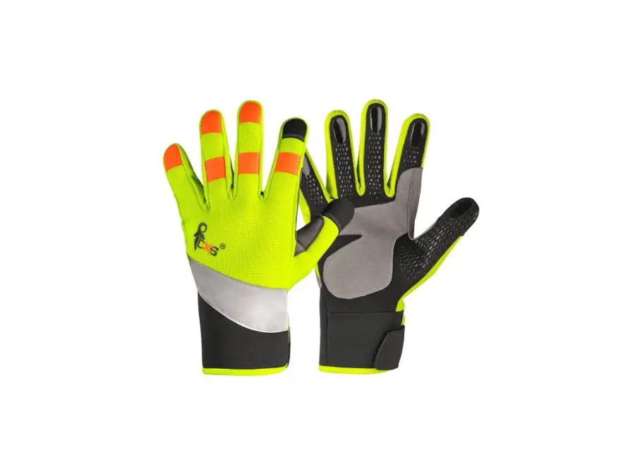 Rukavice CXS BENSON, kombinované, žluto-černé, výstražné doplňky, vel. 10